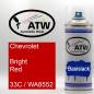 Preview: Chevrolet, Bright Red, 33C / WA8552: 400ml Sprühdose, von ATW Autoteile West.